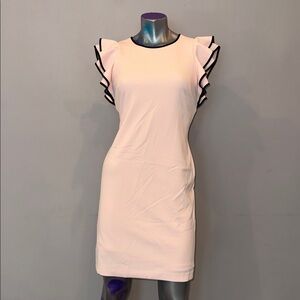 NWT TOMMY HILFIGER Pink, Black Flutter-Sleeve Fit & Flare, size 10